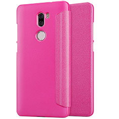 Funda de Cuero Cartera con Soporte L01 para Xiaomi Mi 5S Plus Rosa Roja