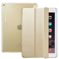 Funda de Cuero Cartera con Soporte L02 para Apple iPad Pro 12.9 Oro