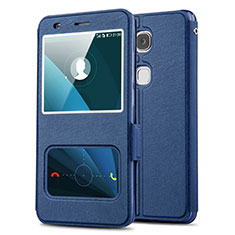 Funda de Cuero Cartera con Soporte L02 para Huawei GR5 Azul