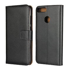 Funda de Cuero Cartera con Soporte L02 para Huawei Honor 9 Lite Negro