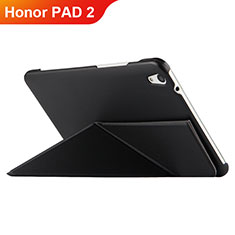 Funda de Cuero Cartera con Soporte L02 para Huawei Honor Pad 2 Negro