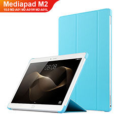 Funda de Cuero Cartera con Soporte L02 para Huawei MediaPad M2 10.0 M2-A01 M2-A01W M2-A01L Azul Cielo