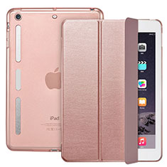 Funda de Cuero Cartera con Soporte L05 para Apple iPad Mini 2 Oro Rosa