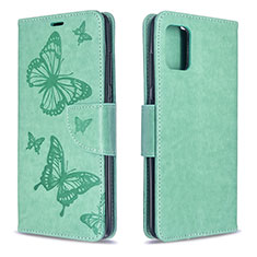 Funda de Cuero Cartera con Soporte Mariposa Carcasa B01F para Samsung Galaxy A51 5G Verde