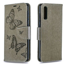 Funda de Cuero Cartera con Soporte Mariposa Carcasa B01F para Samsung Galaxy A70 Gris