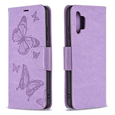 Funda de Cuero Cartera con Soporte Mariposa Carcasa B01F para Samsung Galaxy M32 5G Purpura Claro