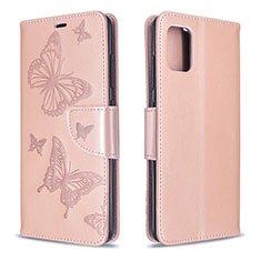 Funda de Cuero Cartera con Soporte Mariposa Carcasa B01F para Samsung Galaxy M40S Oro Rosa