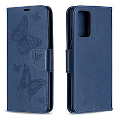 Funda de Cuero Cartera con Soporte Mariposa Carcasa B01F para Samsung Galaxy Note 20 5G Azul