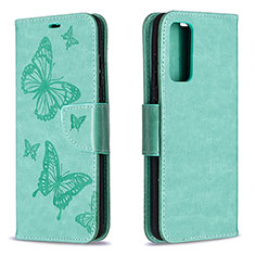 Funda de Cuero Cartera con Soporte Mariposa Carcasa B01F para Samsung Galaxy S20 Lite 5G Verde