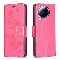 Funda de Cuero Cartera con Soporte Mariposa Carcasa B01F para Xiaomi Civi 3 5G Rosa Roja