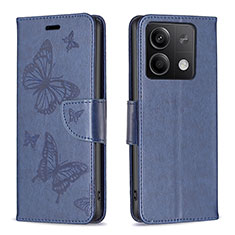 Funda de Cuero Cartera con Soporte Mariposa Carcasa B01F para Xiaomi Redmi Note 13 5G Azul