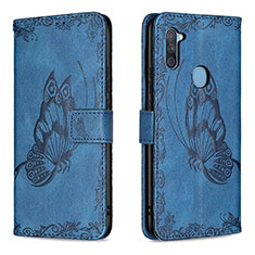 Funda de Cuero Cartera con Soporte Mariposa Carcasa B02F para Samsung Galaxy A11 Azul