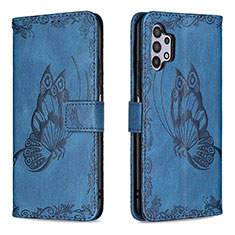 Funda de Cuero Cartera con Soporte Mariposa Carcasa B02F para Samsung Galaxy M32 5G Azul