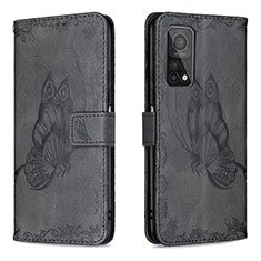 Funda de Cuero Cartera con Soporte Mariposa Carcasa B02F para Xiaomi Mi 10T 5G Negro