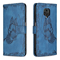 Funda de Cuero Cartera con Soporte Mariposa Carcasa B02F para Xiaomi Poco M2 Pro Azul