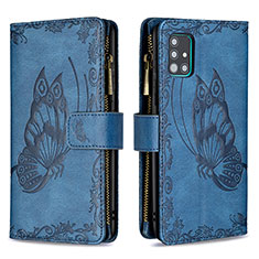 Funda de Cuero Cartera con Soporte Mariposa Carcasa B03F para Samsung Galaxy M40S Azul