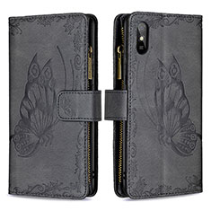 Funda de Cuero Cartera con Soporte Mariposa Carcasa B03F para Xiaomi Redmi 9AT Negro