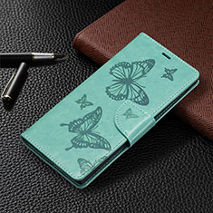 Funda de Cuero Cartera con Soporte Mariposa Carcasa B13F para Samsung Galaxy S21 Ultra 5G Verde