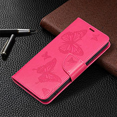 Funda de Cuero Cartera con Soporte Mariposa Carcasa B13F para Samsung Galaxy S22 Plus 5G Rosa Roja