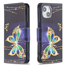Funda de Cuero Cartera con Soporte Mariposa Carcasa L07 para Apple iPhone 14 Plus Multicolor