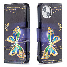 Funda de Cuero Cartera con Soporte Mariposa Carcasa L07 para Apple iPhone 15 Multicolor