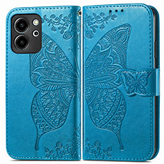 Funda de Cuero Cartera con Soporte Mariposa Carcasa para Huawei Honor 80 SE 5G Azul