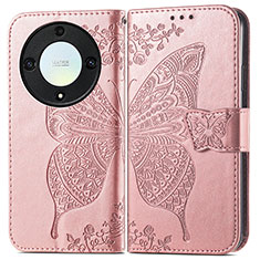Funda de Cuero Cartera con Soporte Mariposa Carcasa para Huawei Honor Magic5 Lite 5G Oro Rosa