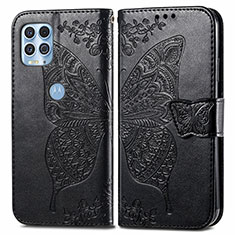 Funda de Cuero Cartera con Soporte Mariposa Carcasa para Motorola Moto Edge S 5G Negro