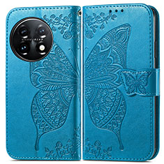 Funda de Cuero Cartera con Soporte Mariposa Carcasa para OnePlus 11 5G Azul