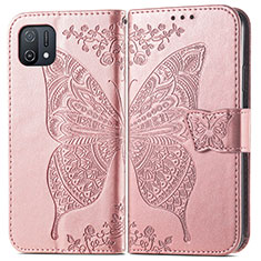 Funda de Cuero Cartera con Soporte Mariposa Carcasa para Oppo A16K Rosa