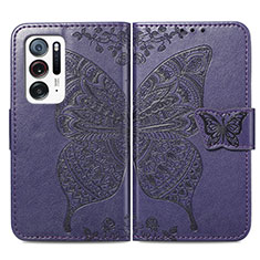 Funda de Cuero Cartera con Soporte Mariposa Carcasa para Oppo Find N 5G Morado