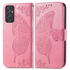 Funda de Cuero Cartera con Soporte Mariposa Carcasa para Samsung Galaxy A05s Rosa Roja