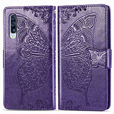 Funda de Cuero Cartera con Soporte Mariposa Carcasa para Samsung Galaxy A90 5G Morado