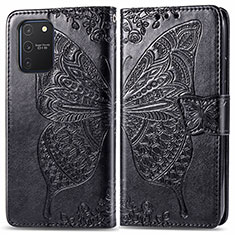 Funda de Cuero Cartera con Soporte Mariposa Carcasa para Samsung Galaxy A91 Negro