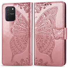 Funda de Cuero Cartera con Soporte Mariposa Carcasa para Samsung Galaxy A91 Rosa