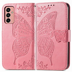 Funda de Cuero Cartera con Soporte Mariposa Carcasa para Samsung Galaxy F13 4G Rosa Roja