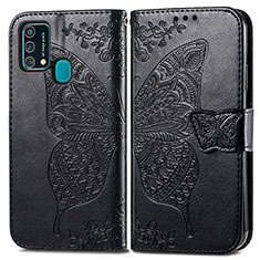 Funda de Cuero Cartera con Soporte Mariposa Carcasa para Samsung Galaxy F41 Negro