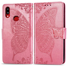 Funda de Cuero Cartera con Soporte Mariposa Carcasa para Samsung Galaxy M01s Rosa Roja