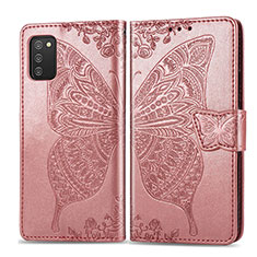 Funda de Cuero Cartera con Soporte Mariposa Carcasa para Samsung Galaxy M02s Rosa
