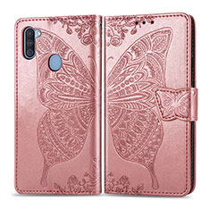 Funda de Cuero Cartera con Soporte Mariposa Carcasa para Samsung Galaxy M11 Rosa