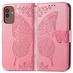 Funda de Cuero Cartera con Soporte Mariposa Carcasa para Samsung Galaxy M13 5G Rosa Roja
