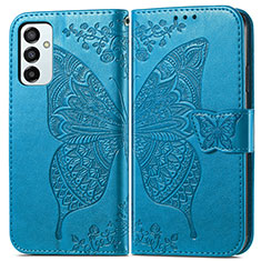 Funda de Cuero Cartera con Soporte Mariposa Carcasa para Samsung Galaxy M23 5G Azul