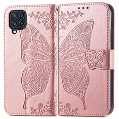 Funda de Cuero Cartera con Soporte Mariposa Carcasa para Samsung Galaxy M32 4G Rosa