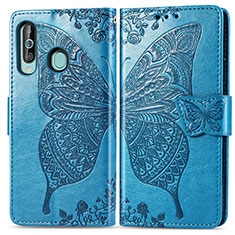 Funda de Cuero Cartera con Soporte Mariposa Carcasa para Samsung Galaxy M40 Azul