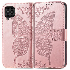 Funda de Cuero Cartera con Soporte Mariposa Carcasa para Samsung Galaxy M62 4G Rosa