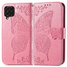 Funda de Cuero Cartera con Soporte Mariposa Carcasa para Samsung Galaxy M62 4G Rosa Roja