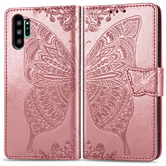 Funda de Cuero Cartera con Soporte Mariposa Carcasa para Samsung Galaxy Note 10 Plus 5G Rosa