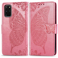 Funda de Cuero Cartera con Soporte Mariposa Carcasa para Samsung Galaxy S20 Plus Rosa Roja