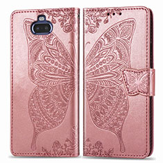 Funda de Cuero Cartera con Soporte Mariposa Carcasa para Sony Xperia 8 Lite Rosa