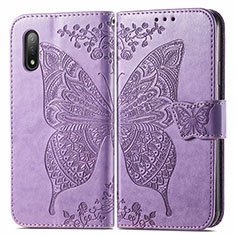 Funda de Cuero Cartera con Soporte Mariposa Carcasa para Sony Xperia Ace II Purpura Claro